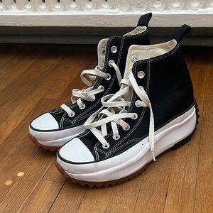 High-Top Black and White Women's Sneakers